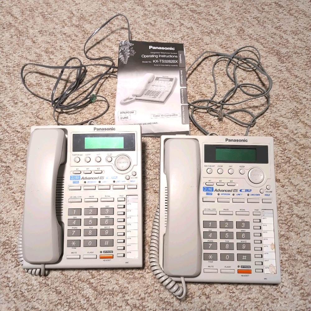 Panasonic KX-TS3282BX 2-Line Corded Speakerphone Set of 2 *UNTESTED*